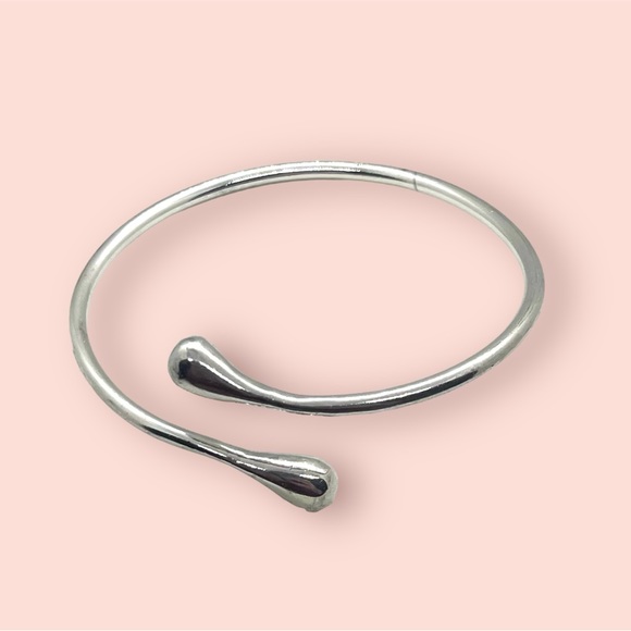 Retro Sterling Silver Bypass Bangle Bracelet + Gift Box - Picture 3 of 10